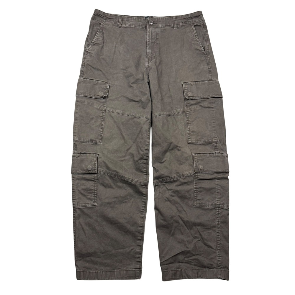 H&M Men 34x28 Loose Fit Cargo Pants Brown Utility Tactical Baggy Streetwear